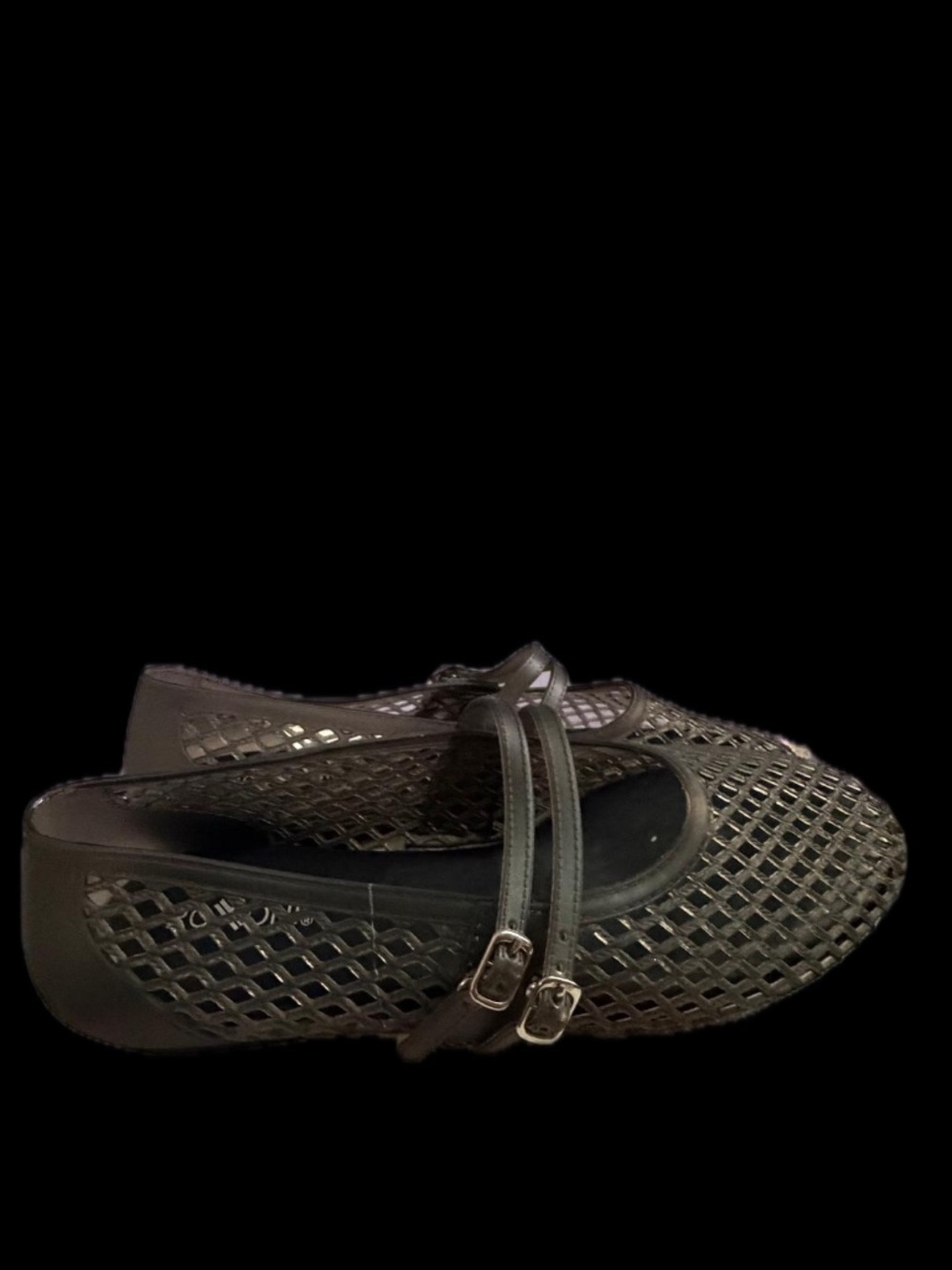 Roxoni Double Strap Jelly Mary Jane Flats - Black/ Transparent - New Without Tag - Picture 8 of 8